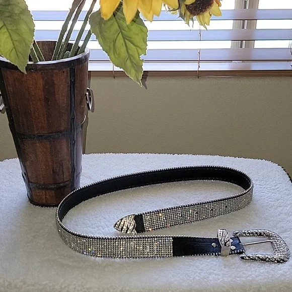 Accessories | Rhinestone Belt Western Flare Black Silver Xxl  display picture 2